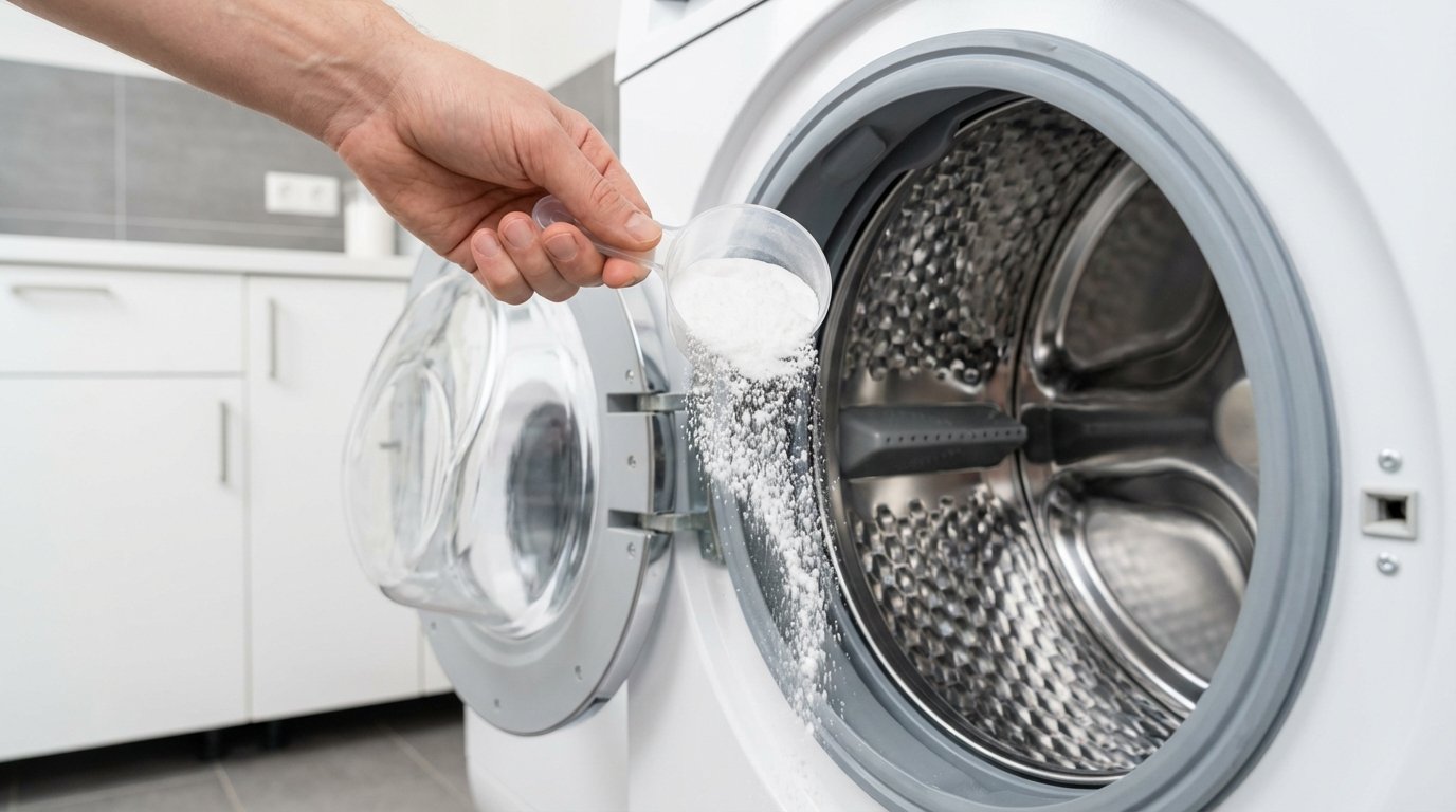 entdecken Sie, wie 50 g dieses speziellen Pulvers muffige Gerüche in der Waschmaschine effektiv beseitigt und Ihrer Wäsche einen herrlichen Duft verleiht