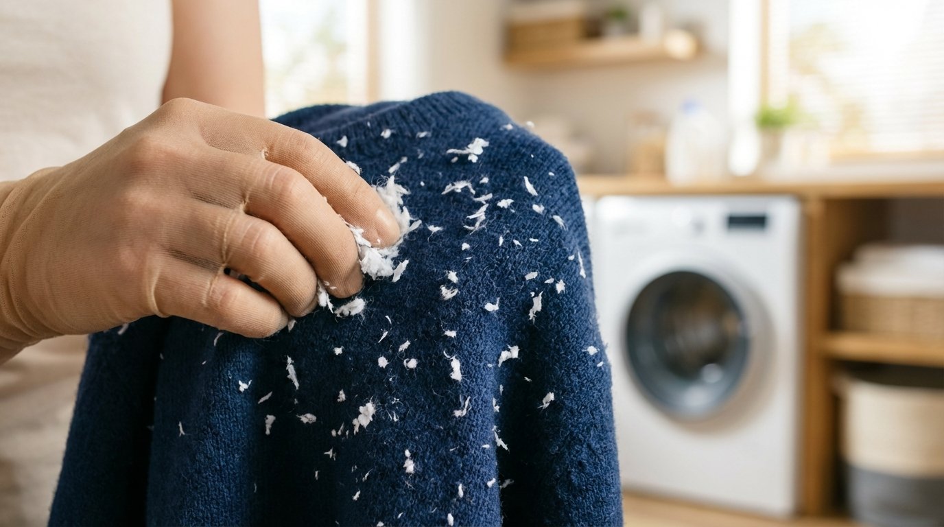 erfahren Sie, wie Sie Fusselflöckchen aus der Wäsche entfernen und Ihre Kleidung nach einem vergessenen Papiertaschentuch retten